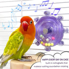 Educational bird training toy for parakeets and cockatiels in blue.