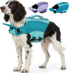 Kuoser Dog Life Jacket, Anti-Choke Head Support Float Dog Life Vest for Swimming Boating, Reflective Pet Swim Suit with Rescue Handle & D-Ring & Chin Float for Dulldog Dachshund, Purple XS - Image 10