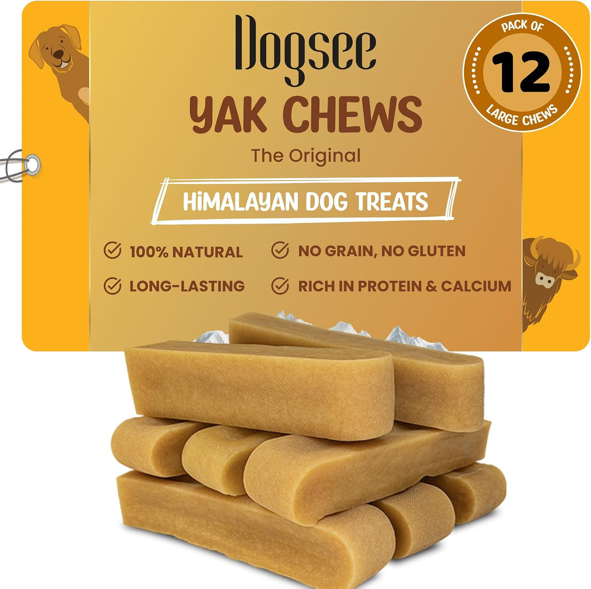Dogsee Himalayan Yak Chews (Monster/XL- 3 Chews).100% Natural, 60% Protein, Dog Treats for Large Breed Dog Chews for Dogs Over 55 lbs - Image 11