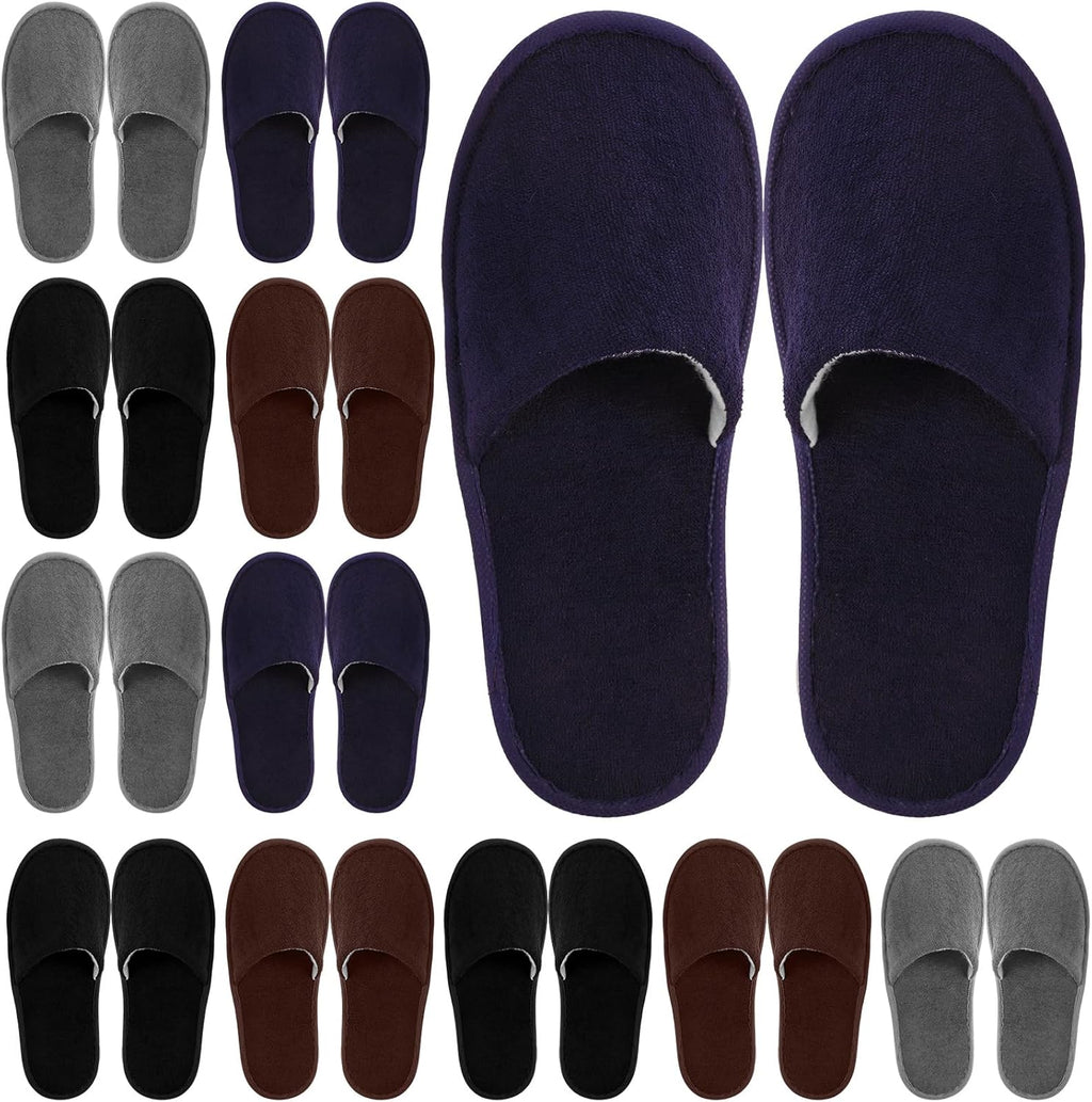 Geyoga disposable house slippers front view showcasing soft toweling fabric and closed toe design