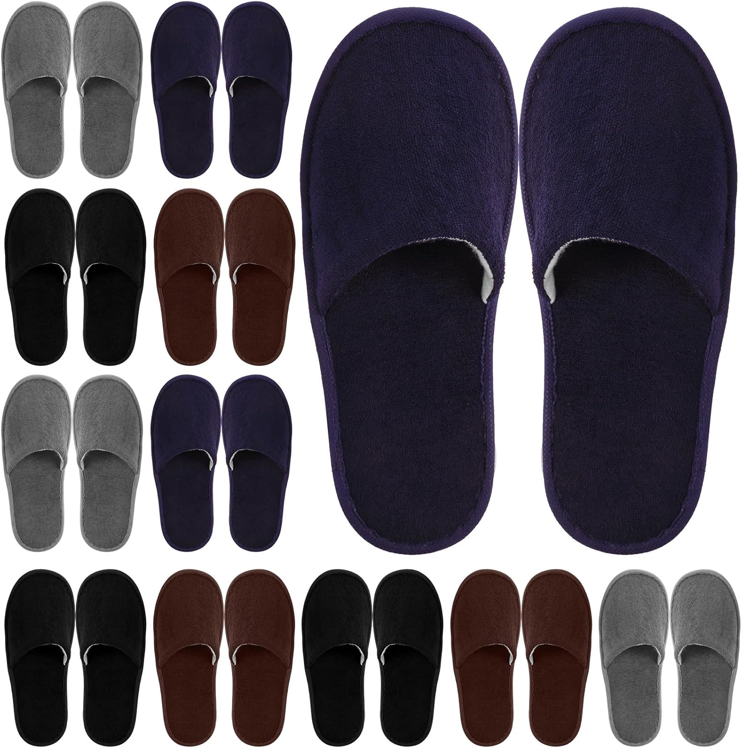 Geyoga 12 pair disposable house slippers front view