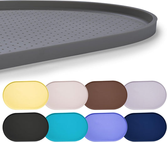 Hubulk Pet Feeding Mat Gray Front View