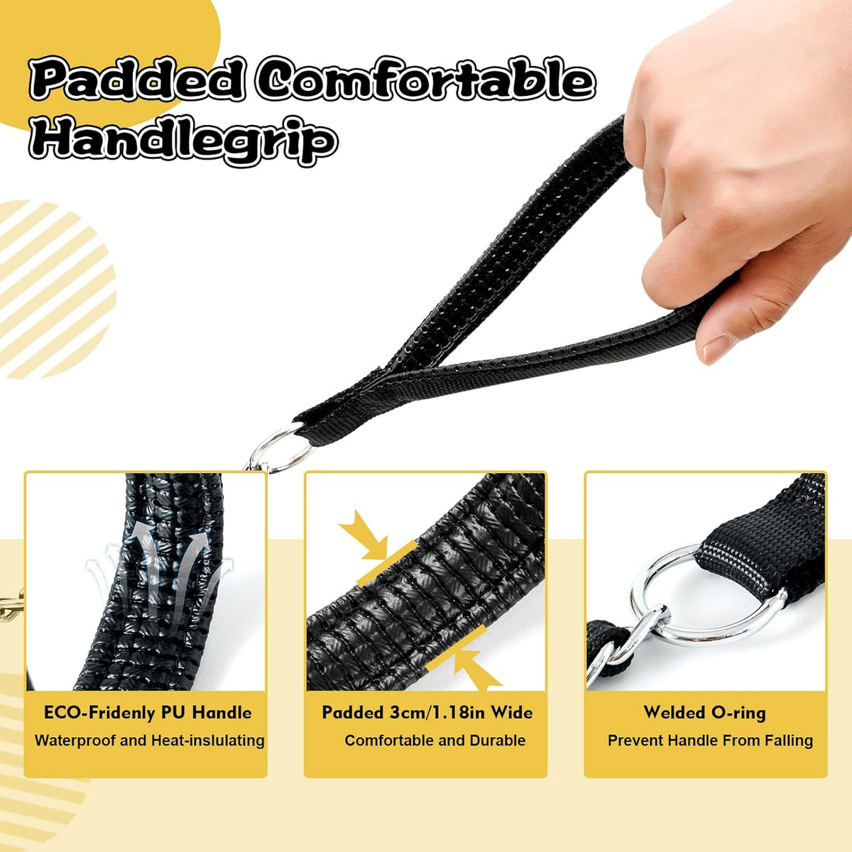 LUFFWELL heavy duty pet leash four feet close control option for medium dogs
