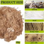 Creatcabin natural jute silk and cotton fibers close up
