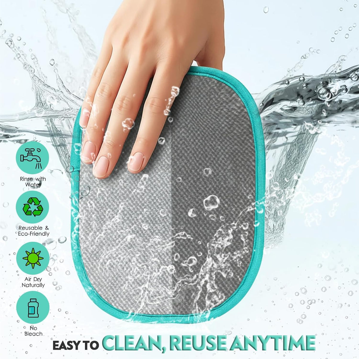 Washable electrostatic lint remover glove picking up dog hair from bed