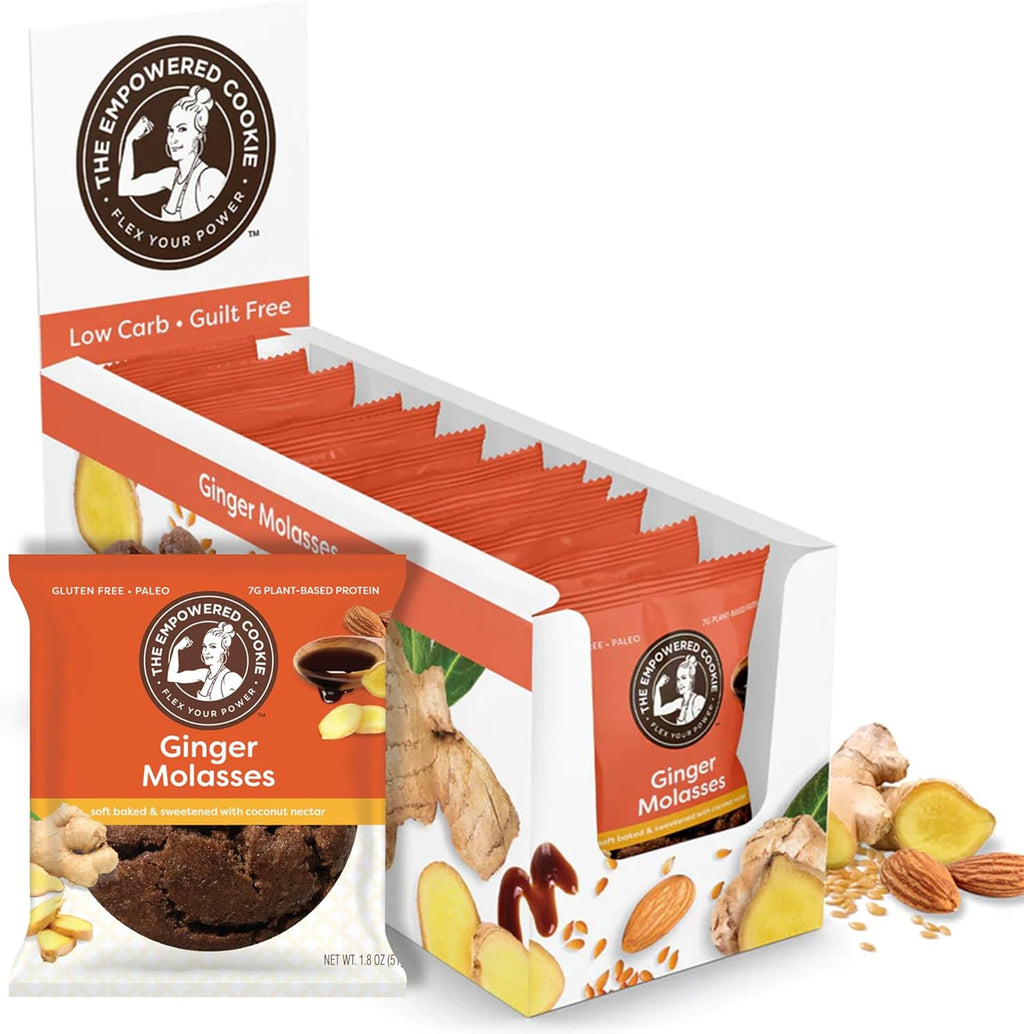 The Empowered Cookie Ginger Molasses pack of 12 front view