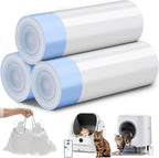 Ellenpent automatic cat litter box replacement trash bags front view of three rolls