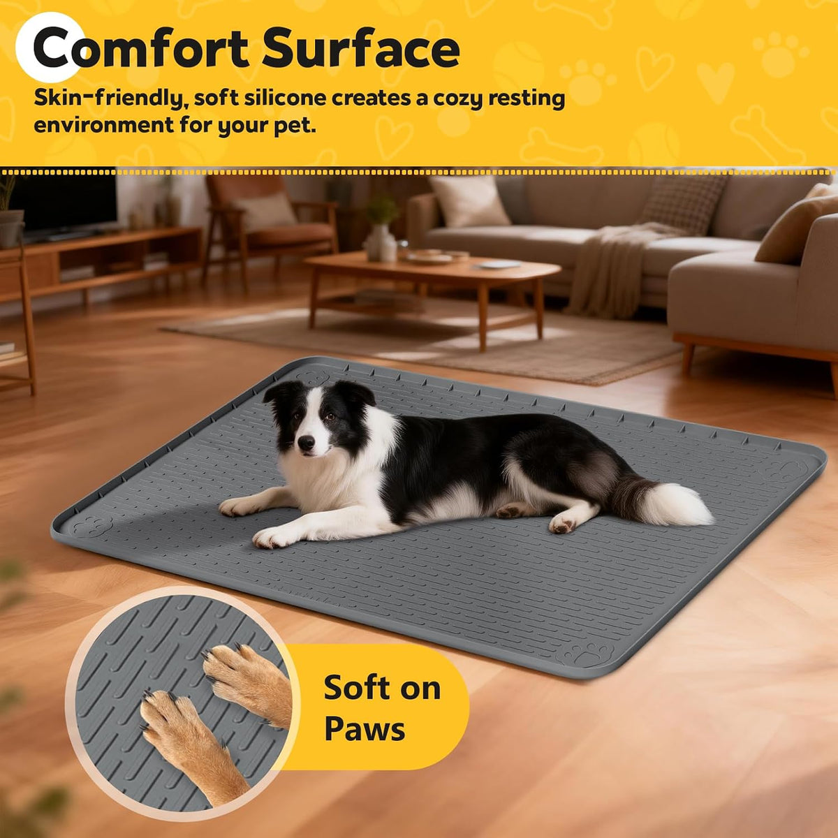 Non-slip texture detail of Bartuke pet kennel pad