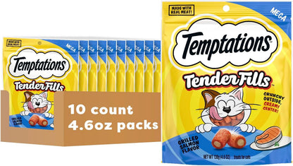 Temptations Tender Fills Crunchy and Soft Adult Cat Treats, Festive Feast Roasted Chicken Flavor, 11.6 oz. Pouch - Image 14
