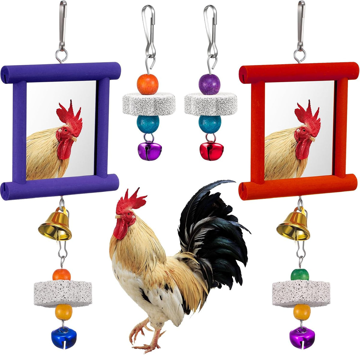 Safe wooden frame details of Sumind bird enrichment mirror