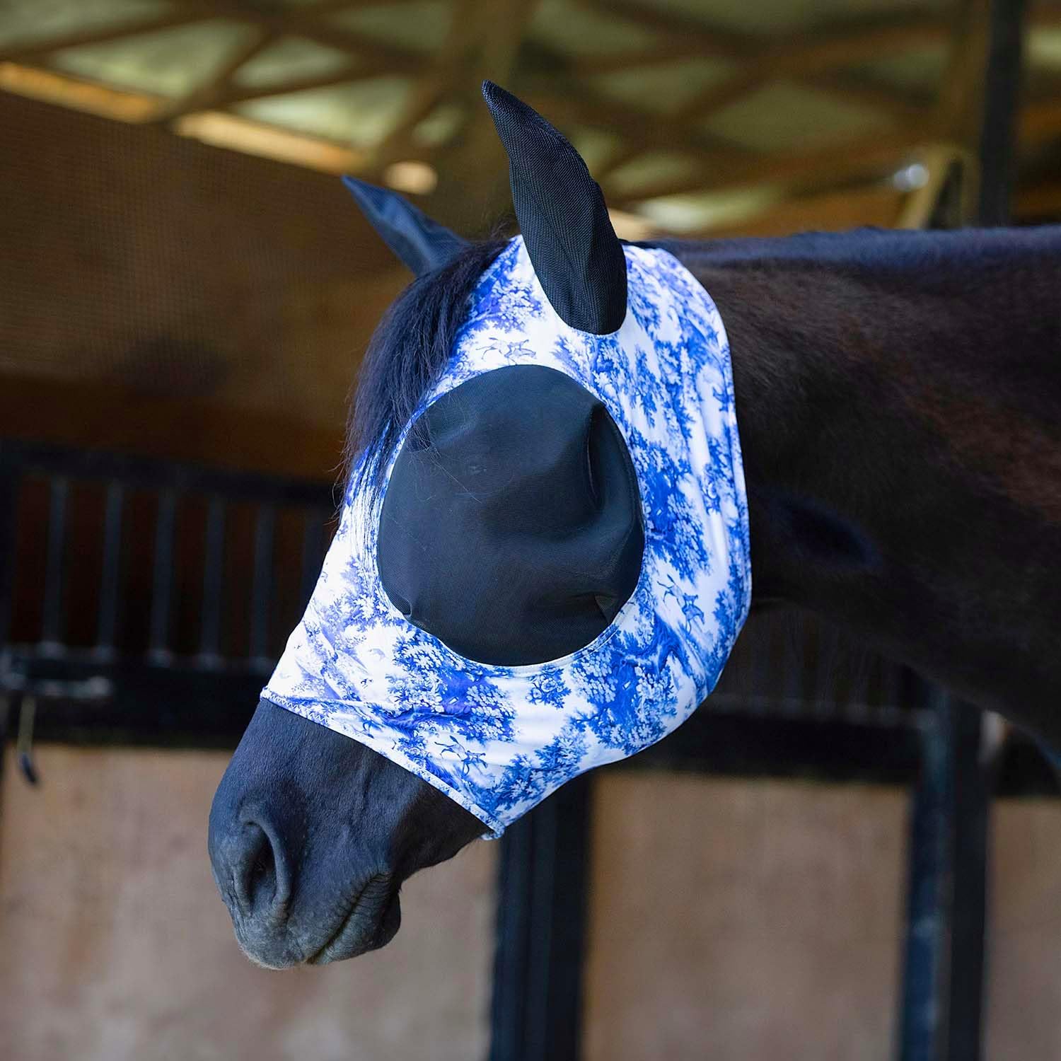 Jeffers Lycra Horse Fly Mask w/Ears, Full Size - Breathable Lightweight Snug Fit Horse Face Covering, Mesh Eyes & Ears, Forelock Hole, UV Protection, Pasture & Riding Summer Apparel - Party Cheetah - Image 11
