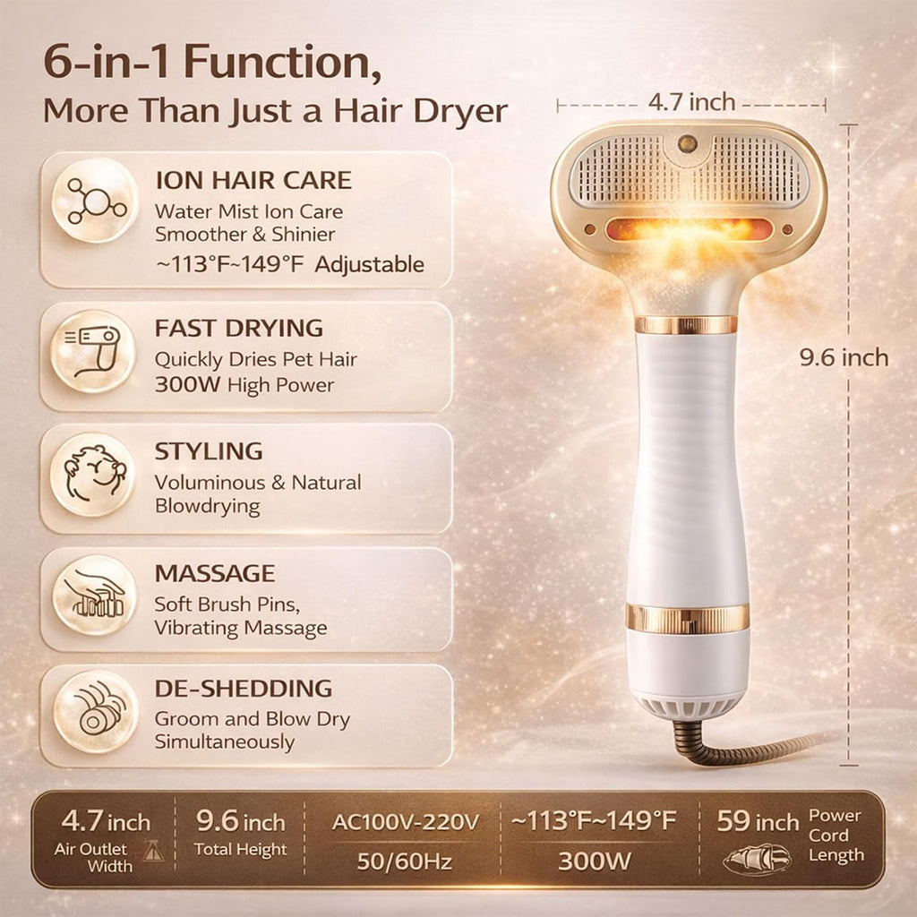 Side profile of Lumutata pet steam brush showing ergonomic handle