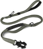 Joytale Tactical Dog Leash Heavy Duty, 4-6FT Shock Absorbing Bungee Lead with 2 Padded Handle, Metal Carabiner Clip, Car Seatbelt, Strong No Pull Leash for Medium Large X-Large Dogs, Black - Image 10