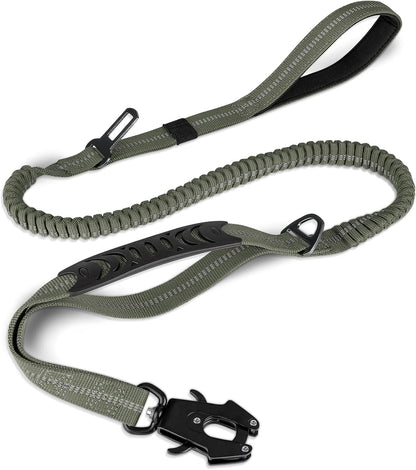 Joytale Tactical Dog Leash Heavy Duty, 4-6FT Shock Absorbing Bungee Lead with 2 Padded Handle, Metal Carabiner Clip, Car Seatbelt, Strong No Pull Leash for Medium Large X-Large Dogs, Black - Image 10