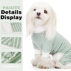 Detail of leg openings on stretchable dog pajamas
