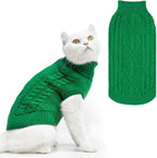 PUPTECK Winter Cat Sweater Coat - Soft Warm Cold Weather Clothes Knitwear for Kittens & Small Dogs Indoor Outdoor Wearing, Knitted Classic for Doggies Kitties Girls Boys, Black, M - Image 10