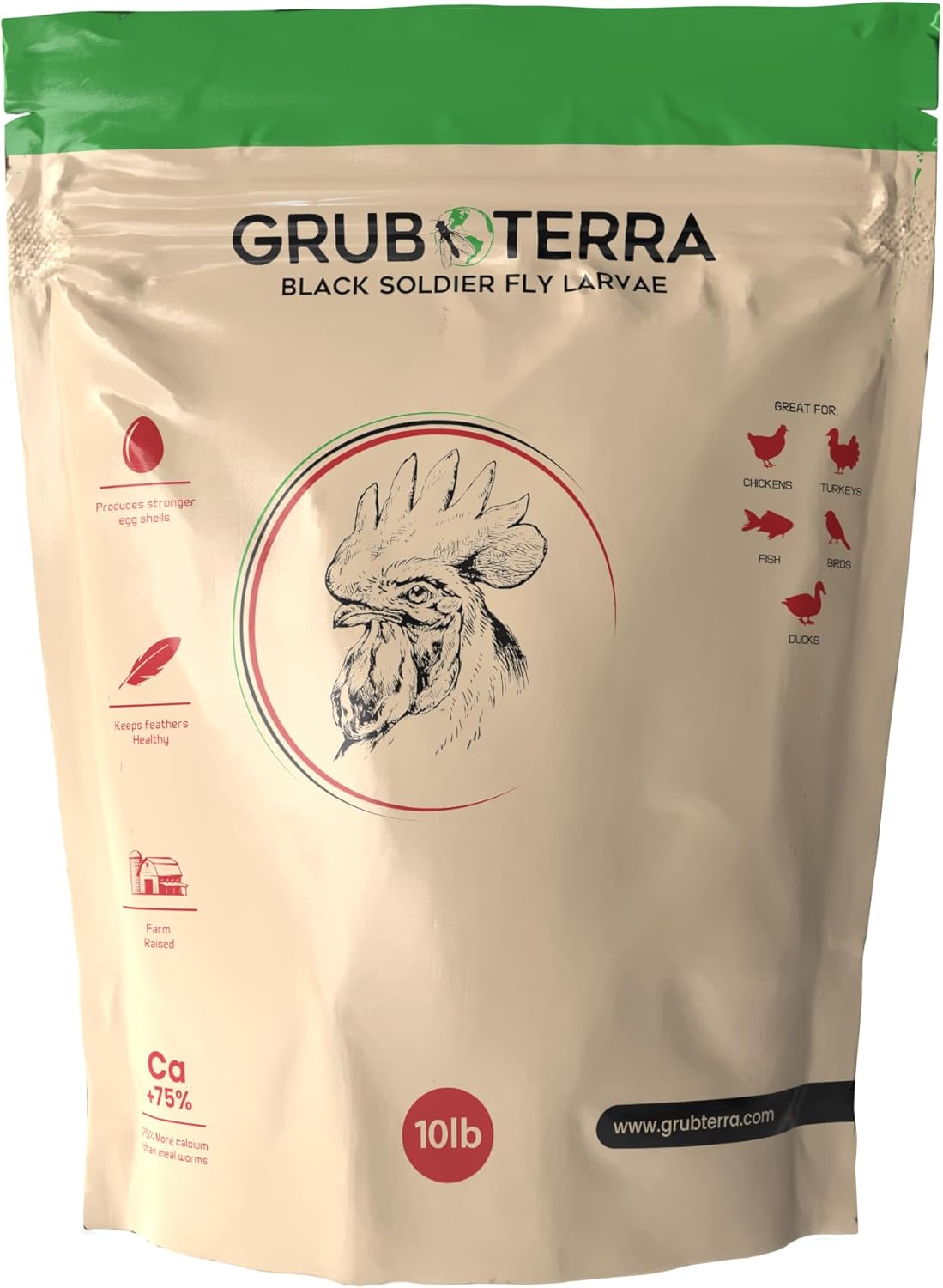GrubTerra Black Soldier Fly Larvae for Chickens - Dried BSFL Poultry Treat, High Protein Calcium Feed Supplement for Laying Hens, Backyard Chickens, Sourced from Mexico, Not from China - 5LB - Image 10