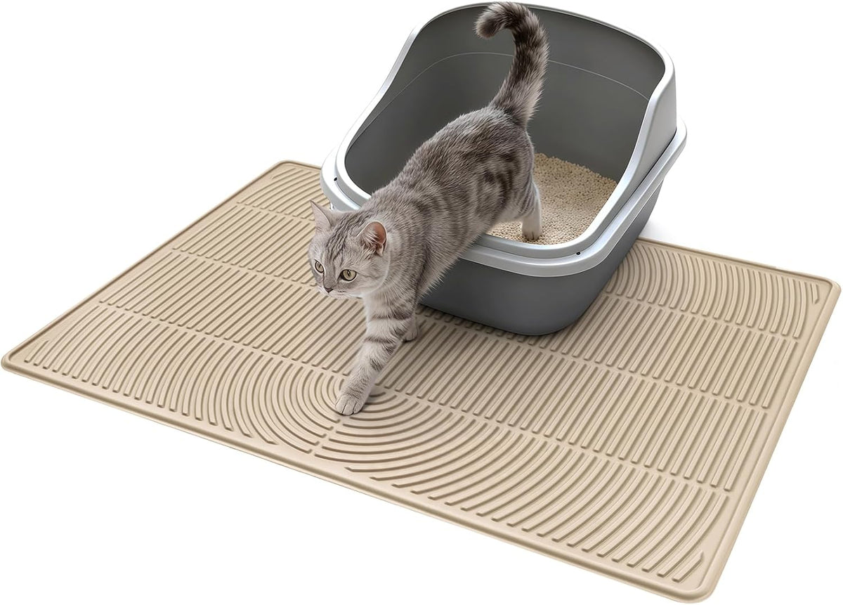 Pawtasy Cat Litter Box Mat,40" x 28" Extra Large Silicone Waterproof Litter Trapping Mat for Scatter Control Soft on Kitty Paws Non-Slip Easy to Clean - Image 11