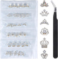 Wokoto 30 piece 3d alloy crown nail charms set front view