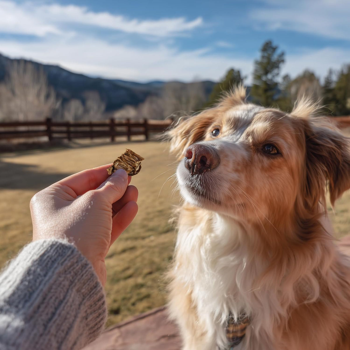 USA sourced label on Pet 'n Shape dog treat packaging