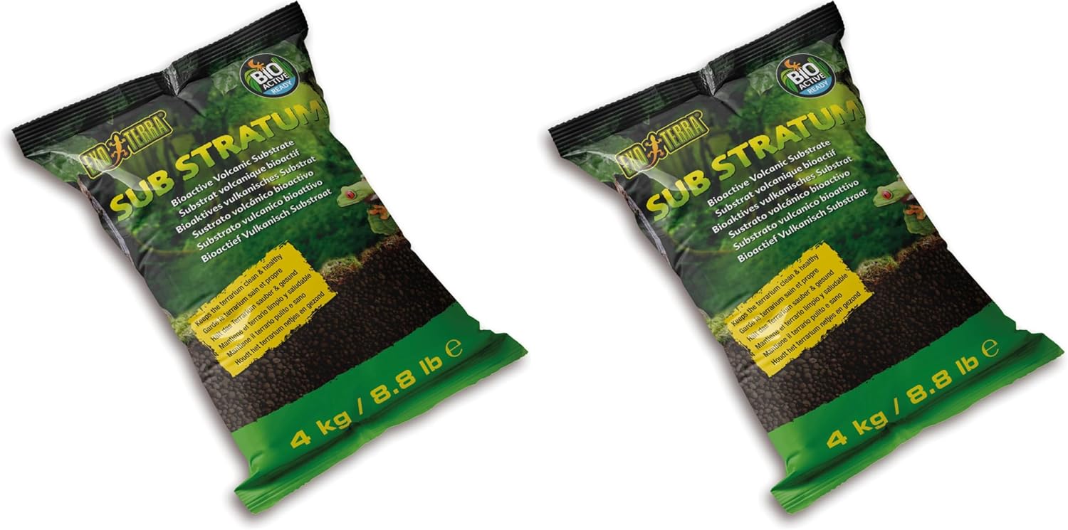 Back label instructions for setting up a bioactive reptile habitat with volcanic sub stratum.