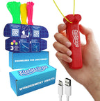 ZipString Original rope launcher toy in Rock it Red front view showing white branding.