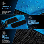 Heavy duty nylon horse tail guard showing the wide opening layout for easy application.
