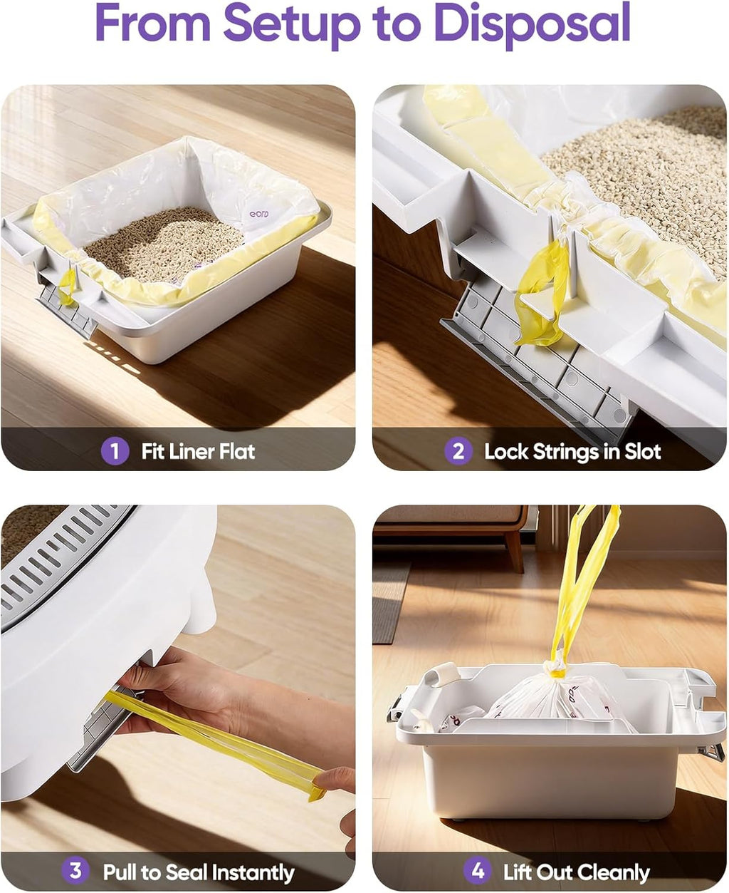 AWoHH self cleaning cat litter box waste bag disposal process