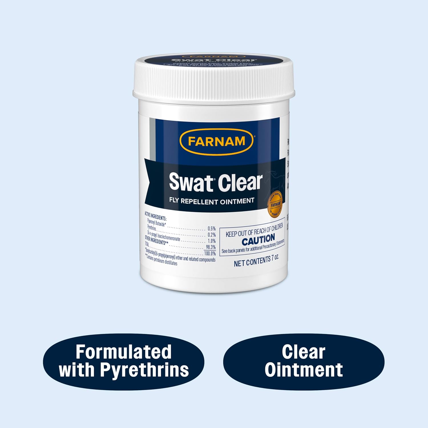 Clear pyrethrins formula fly control ointment for horses