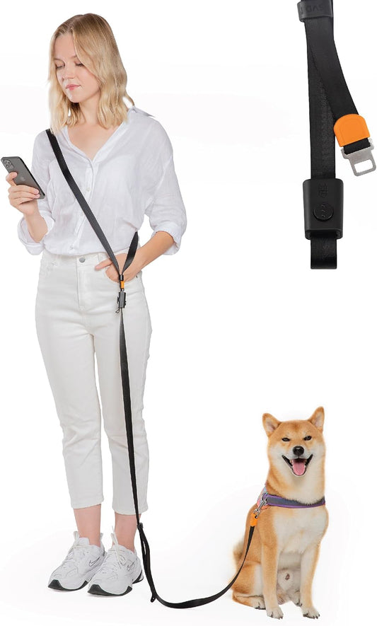 SVD.PET 4-in-1 hands free dog leash in black front view