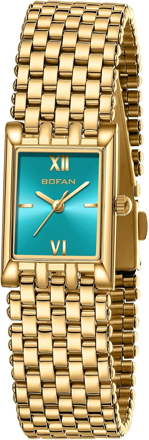 BOFAN Gold Watches for Women Luxury Ladies Quartz Wrist Watch with Stainless Steel Bracelet,Waterproof,Casual Fashion Square Dial.Band Adjustment Tool Included - Image 9