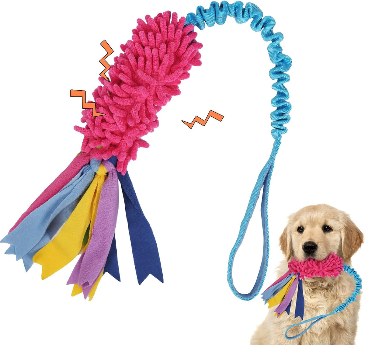 wodoca Dog Tug Toy, Dog Toys for Aggressive Chewers - Strong Squeak Rope Toy, Easy to GRAP Chew Toy for Large Dogs, Puppies, Middle Dogs - Ideal for Training and Play, Hand Made - Image 9