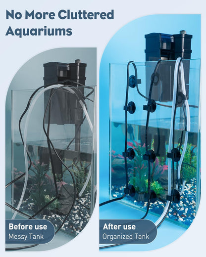 Thirty pieces pack of genuine Pawfly black aquarium wire organizers