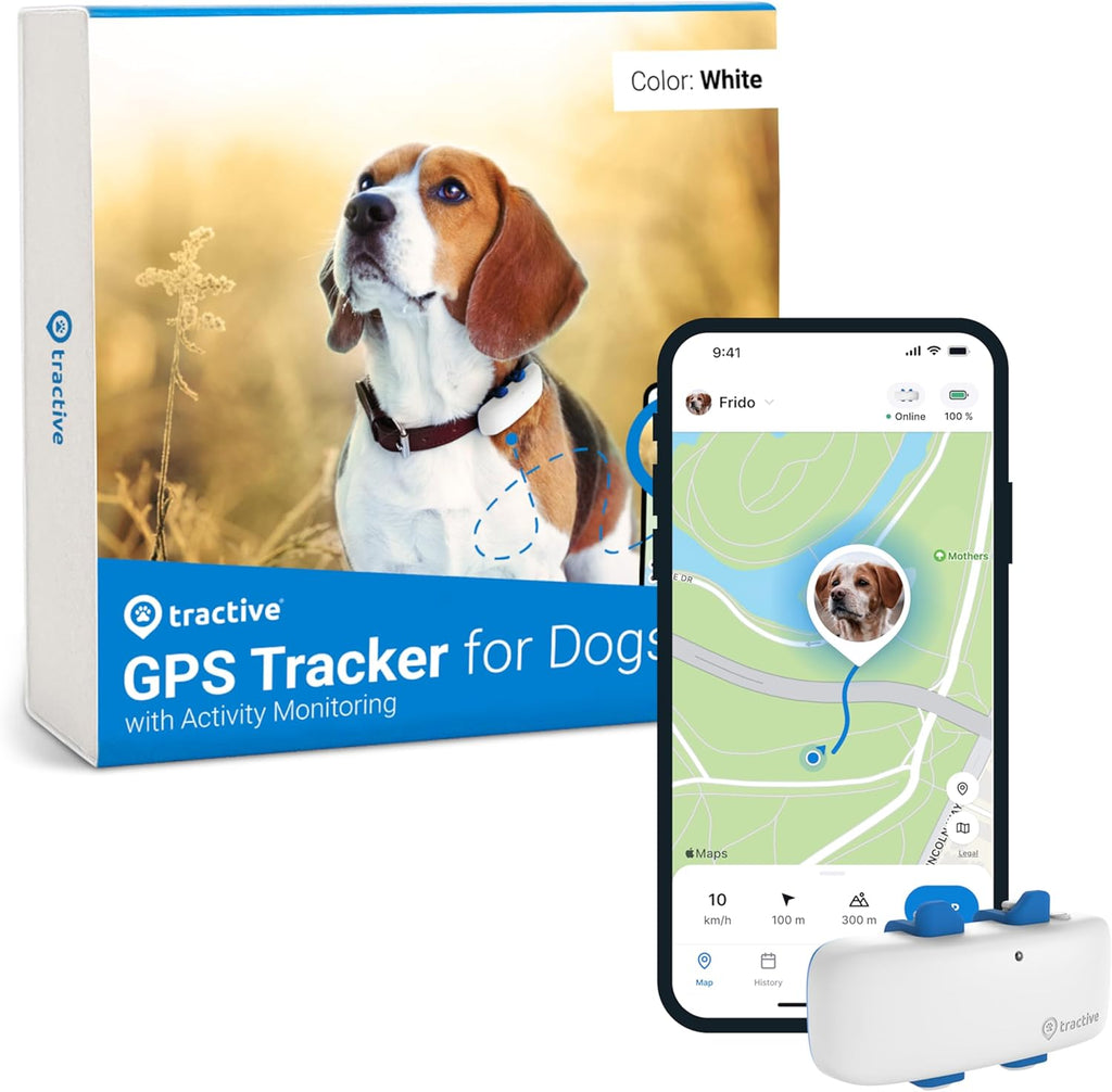 Tractive LTE GPS Dog Tracker front view in white