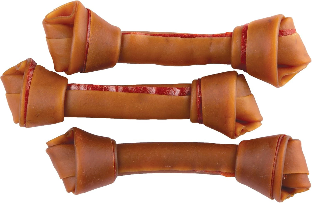 SmartBones large dog treats made with real chicken and vegetables on a plain background