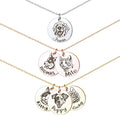 Anavia personalized pet portrait necklace round disc pendant front view