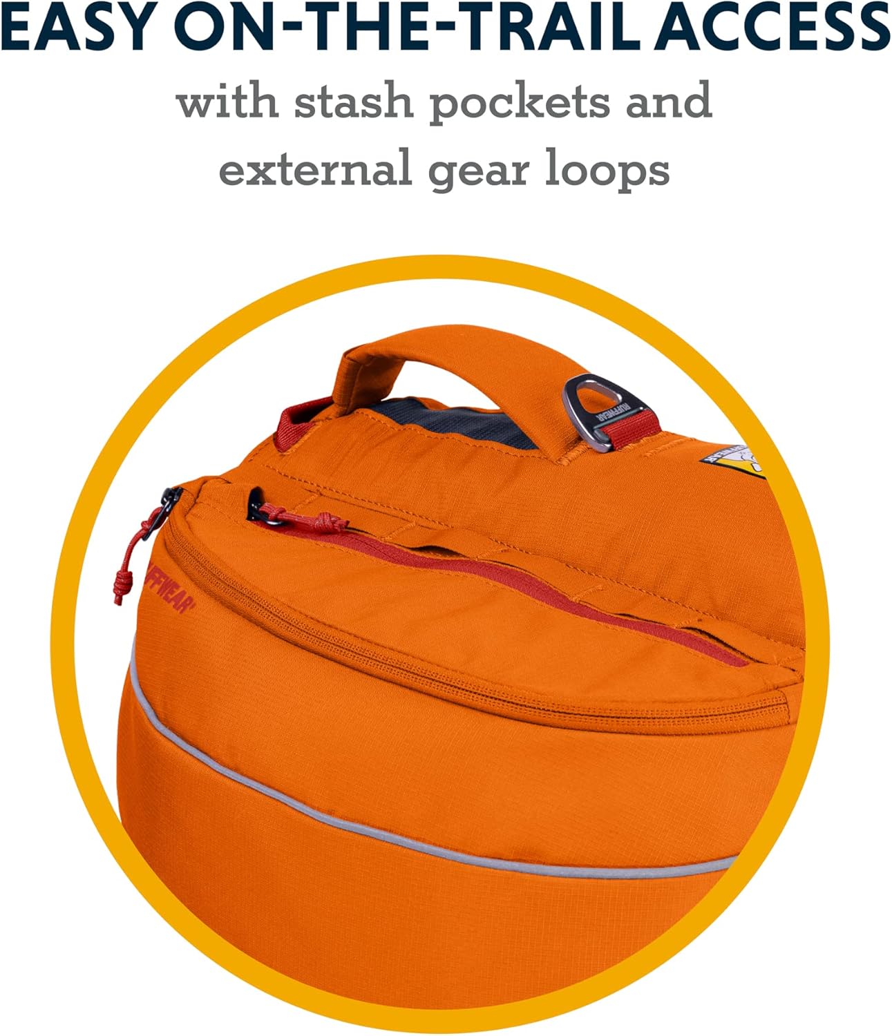 Detailed shot of the radial-cut weight-forward saddlebags showing external gear loops.