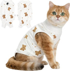 Cat Spay Recovery Suits Breathable Cotton Cats Surgery Clothes for After Surgical Abdominal Wound Skin Diseases Kitten Bodysuit for Female Cat Post Onesie Outfits Anti Licking, Pink (M) - Image 10
