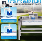 Large breed outdoor dog water dispenser with braided connection hose