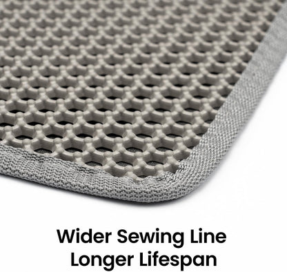 Polarduck premium imported cat litter mat placed at litter box entrance.