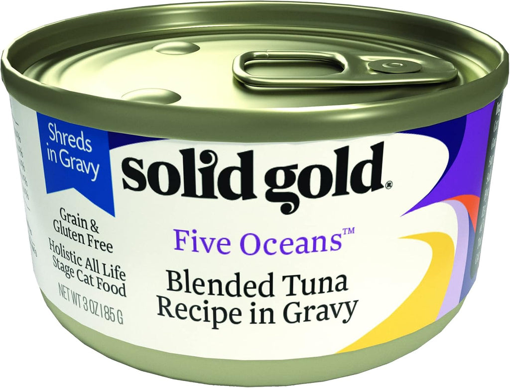 Solid Gold Wet Cat Food Variety Pack - Pate & Shreds in Gravy - Healthy Canned Cat Food Pate w/Real Chicken, Tuna, Mackerel & Sardine - Grain Free & Gluten Free Can Meals for Cats & Kittens - 12ct/3oz - Image 14