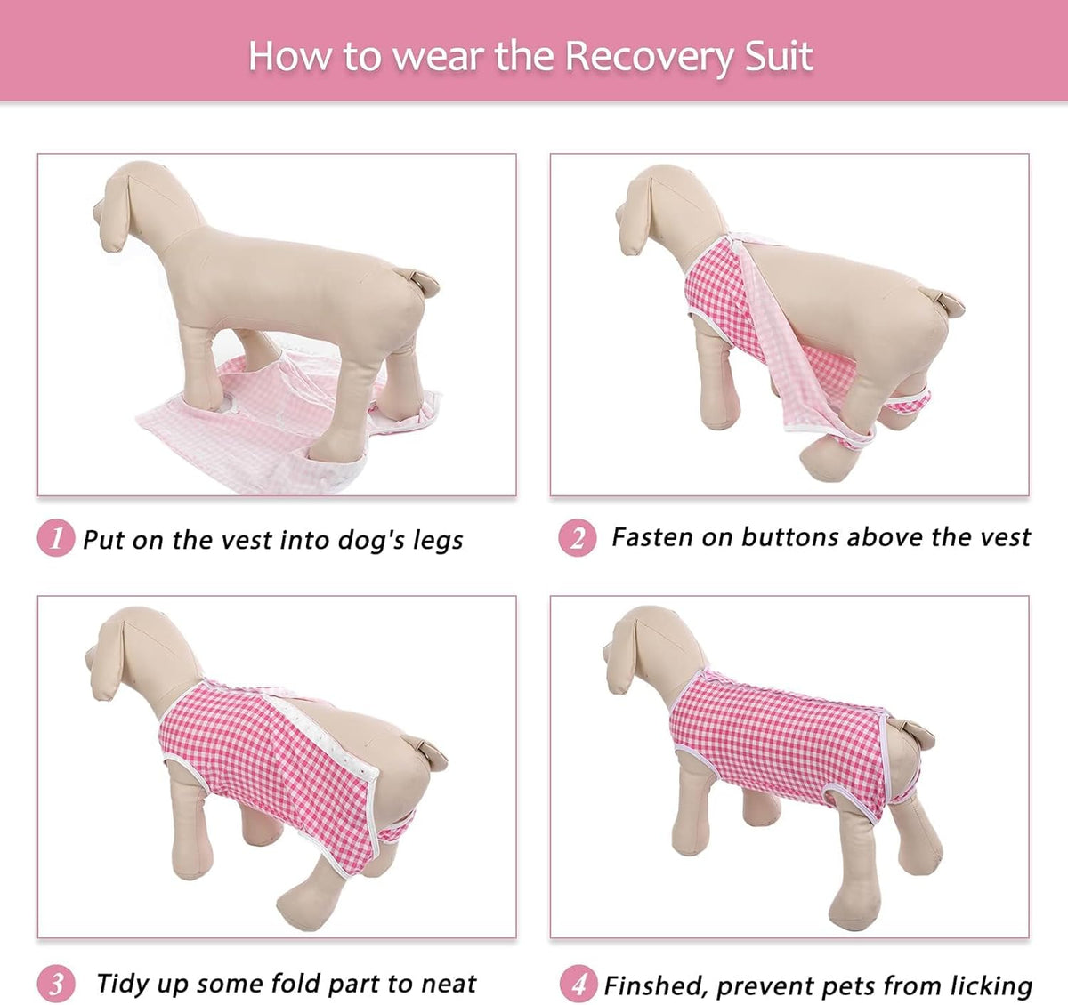 Kuoser high elastic breathable pet recovery onesie flat lay