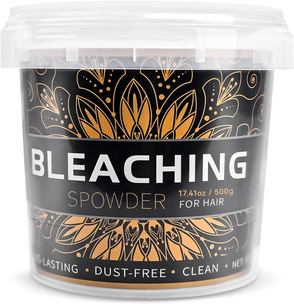 Lazibudgha Professional Hair Bleach Powder five hundred gram tub front view showcase.