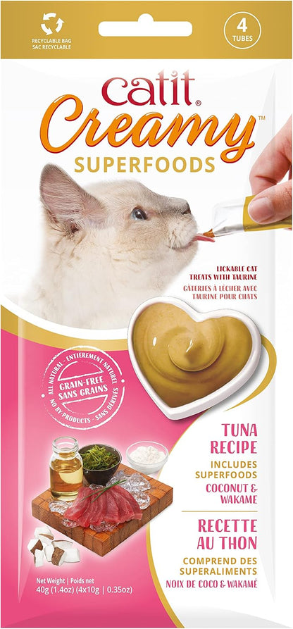 Four pack of Catit Creamy Superfood lamb cat treats