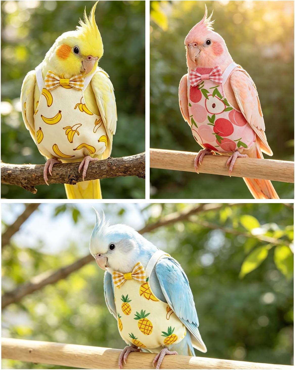 3Pack Bird Diaper, Reusable Parrot Nappy & 50 Absorbent Liners Bird Diapers - Image 4