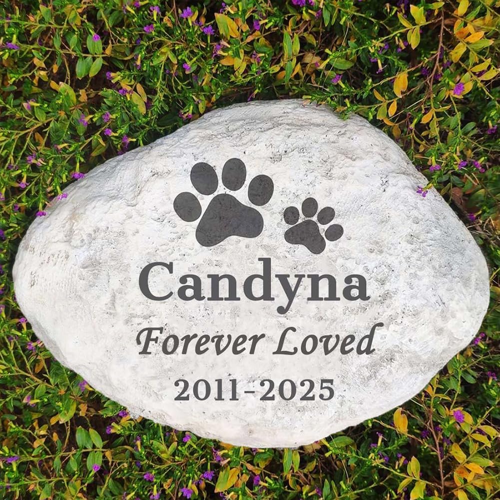 Personalized Cat Memorial Stones Cat Memorial Statue Cat Headstone for Grave Cat Tombstones Pet Loss of Cat Sympathy Gift Home Yard Garden Decor, 8"L x 6.5"W x 3.5"H (Personalized Cat B) - Image 12