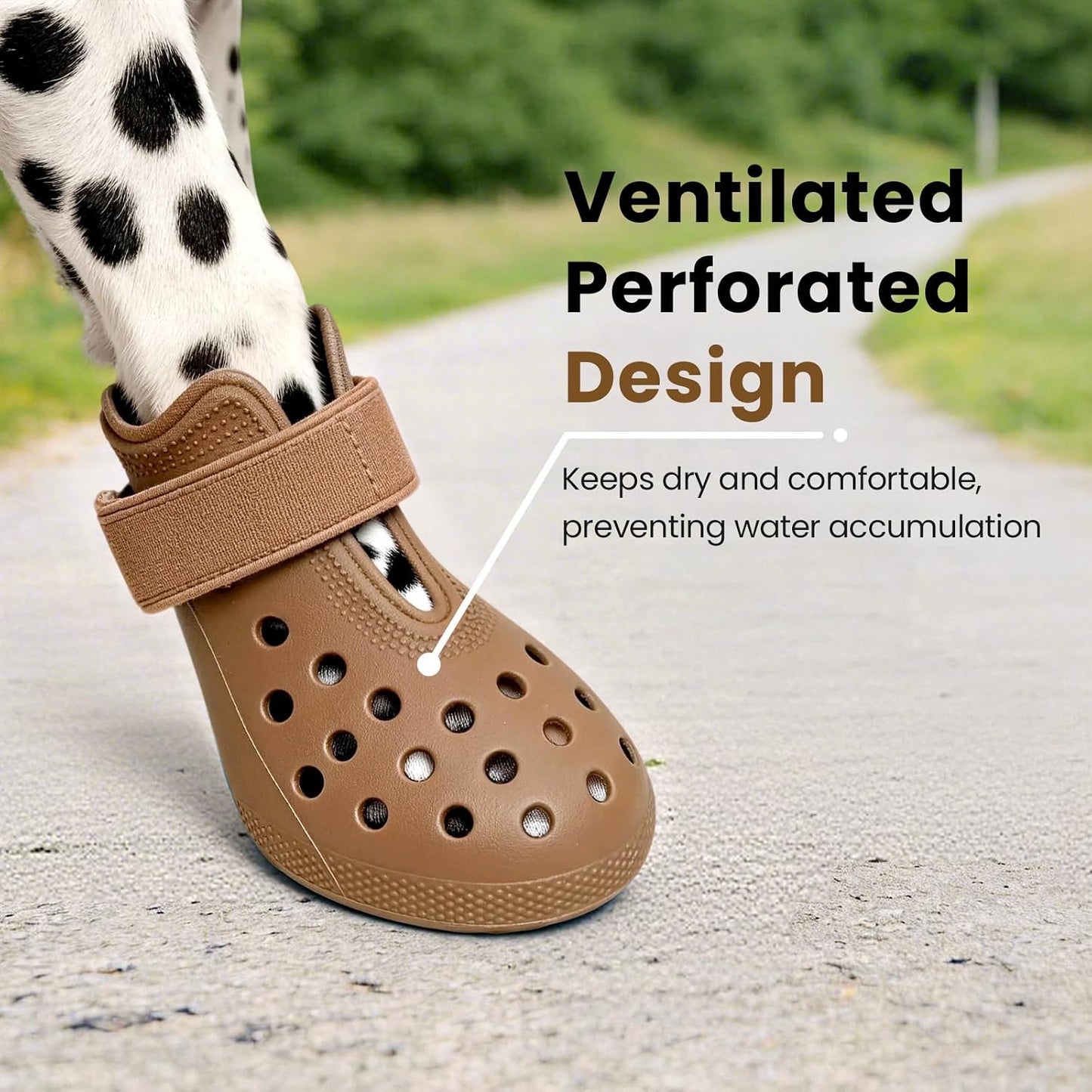 Close up of Hertiendo dog shoe non-slip rubber sole