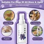Close up of the natural and gentle formula liquid pet breath freshener bottle.