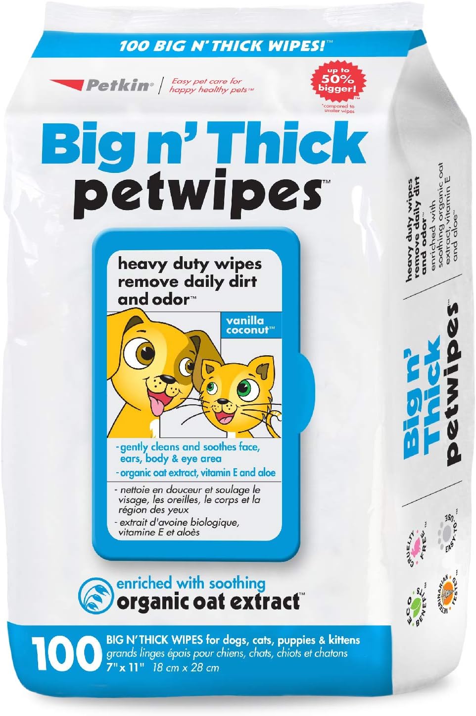 Petkin Pet Wipes for Dogs and Cats, 400 Wipes - Large Pet Wipes for Dogs and Cats - Cleans Ears, Face, Butt, Body and Eye Area - Convenient, Ideal for Home or Travel - 4 Packs of 100 Wipes - Image 9