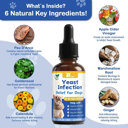 Natural ingredients list on the back label of Herlosfeel pet supplement.